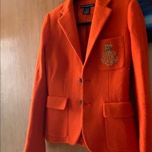 Vibrant orange wool blazer